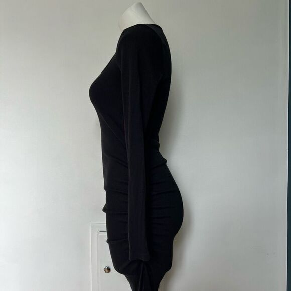 Michael Stars Natalie Square Neck ribbed ruched midi dress - Picture 9 of 16